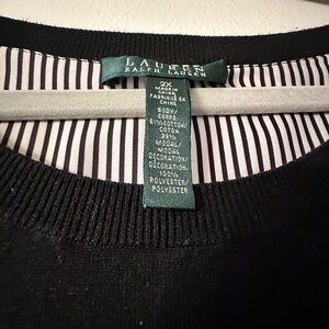 Lauren Ralph Lauren Black Crew Neck Sweater Layered Look